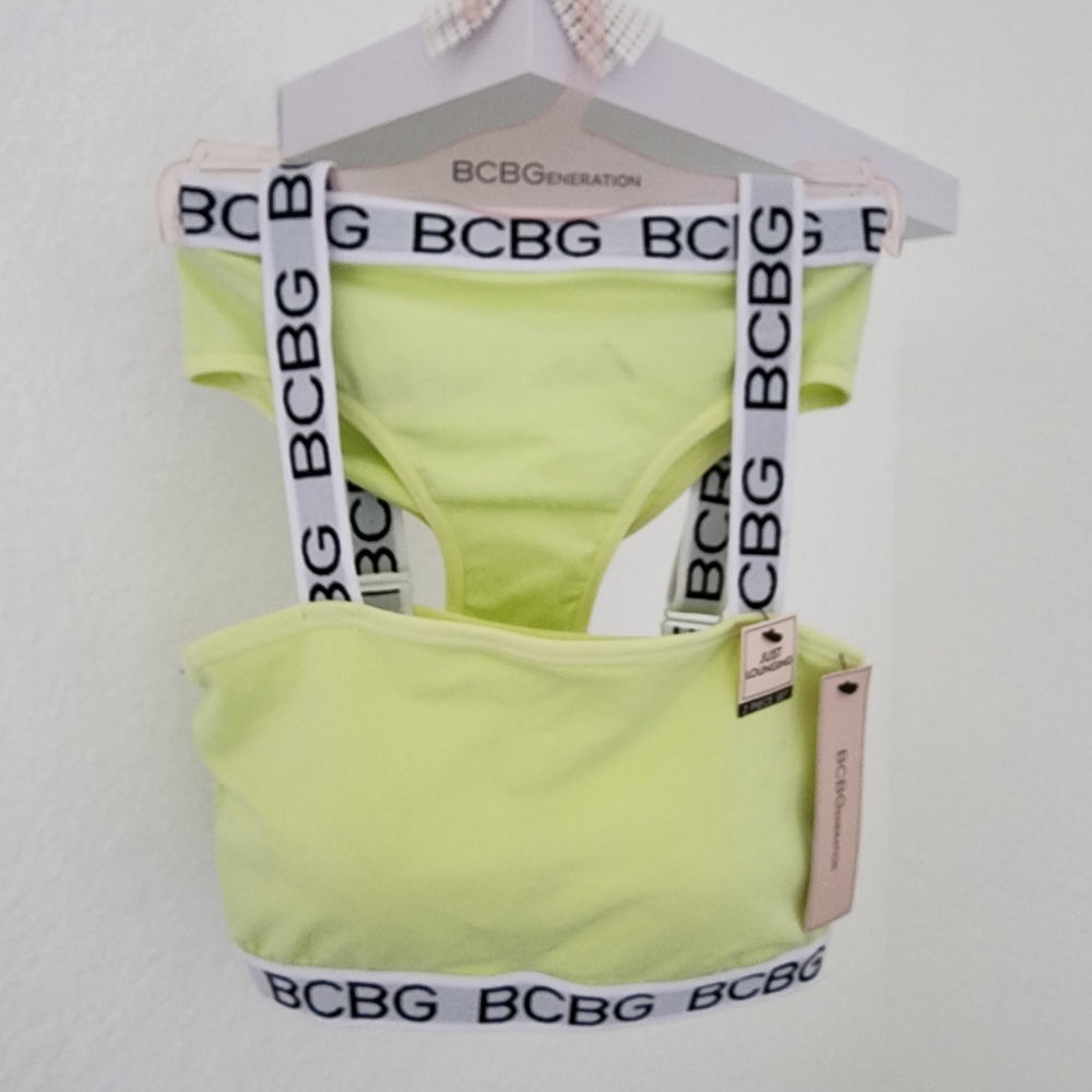 BCBGeneration Lime Colored Bra and Panties Set.  Size S